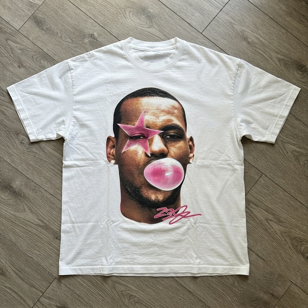 Lebron James Buble Gum Pink Boxy Cotton Tee Shirt